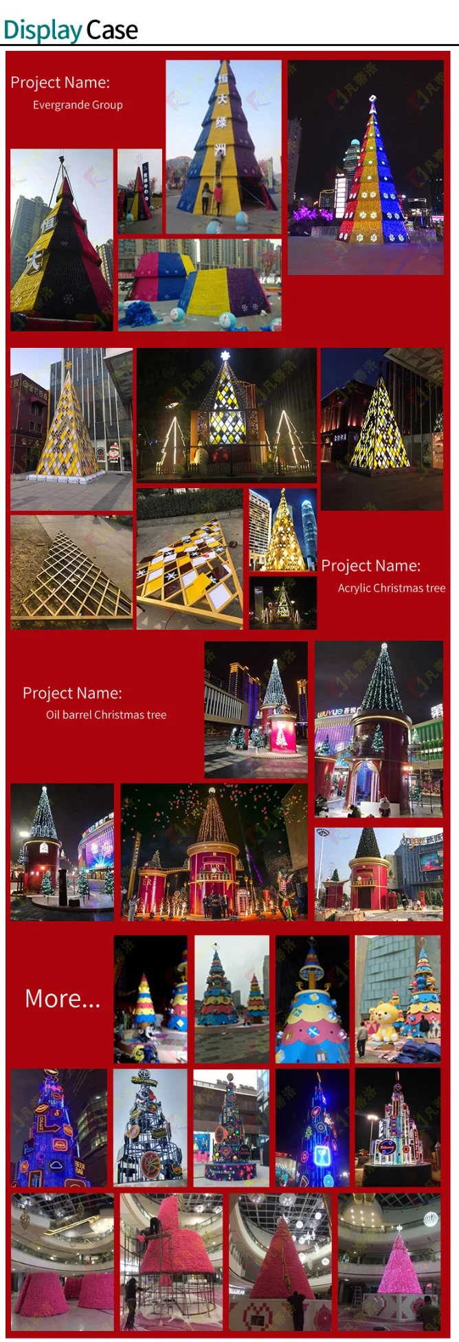 New Design Giant Artificial RGB LED Lights Controlled Pre-Lit Christmas Tree for Hotel Decoration