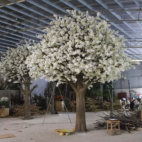 À prova de fogo LED seda flor de cerejeira de plástico artificial grandes galhos de árvore de flor de cerejeira japão sakura artificial grandes árvores