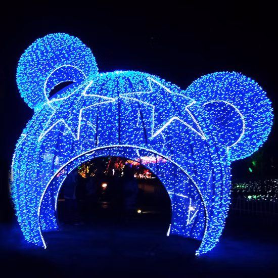 Renas iluminadas decorativas de Natal ao ar livre personalizadas e iluminação com motivo de Papai Noel