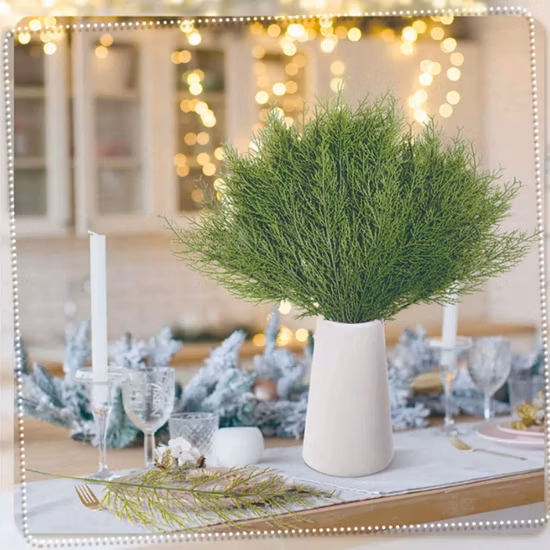 Galhos de árvores de Natal dourados, galhos artificiais de plástico para decoração de Natal